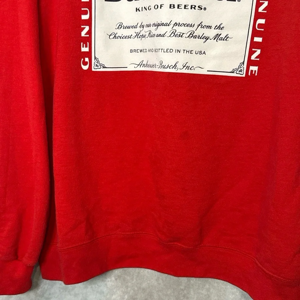 Vintage 90's Y2K Champion x Budweiser‎ Sweatshirt Unisex Plus Size 2X Red